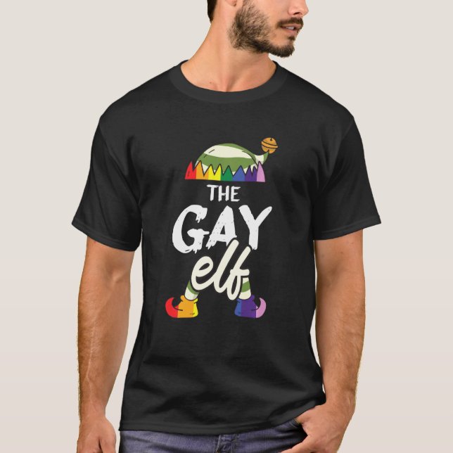 Camiseta Gay Elf Lgbt Q Pride Rainbow Flag Legal Natal (Frente)