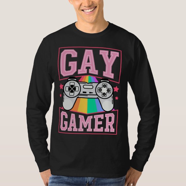 Camiseta Gay Gamer Gaymer Video Games Rainbow LGBTQ Pride N (Frente)