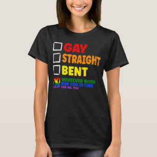 Camiseta Gay Hetero Bent LGBTQ+ Ally Pride Mês Homossexu