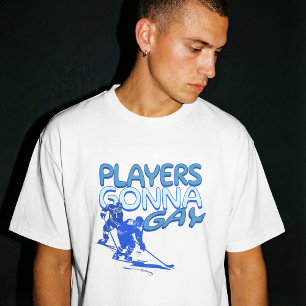 Camiseta Gay Hockey Show Jogadores Vão Jogar Gay Divertido