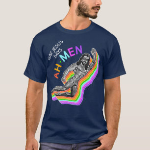 Camiseta Gay Jesus diz AhMen Gay para Jesus Design