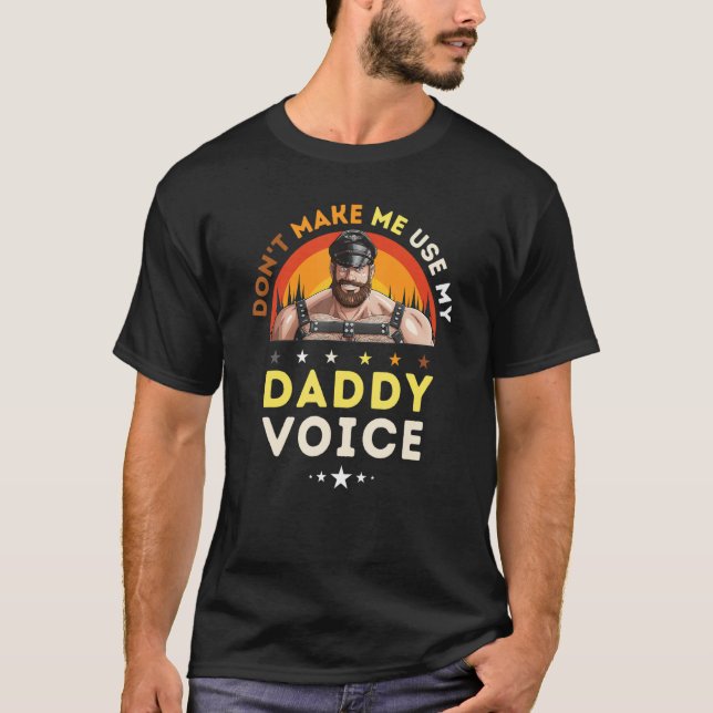 Camiseta Gay Leather Gay Daddy Man Bear Kink Gay Bearded Da (Frente)