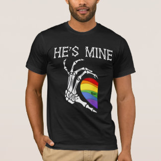 Camiseta Gay Lésbica Casal Correspondente a Esqueleto Coraç