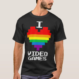 Camiseta Gay Lésbica Jogador I Coração Videos games Retro 