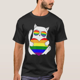 Camiseta Gay Lésbica Lgbtq Gato Mês do Orgulho Csd Lgbt