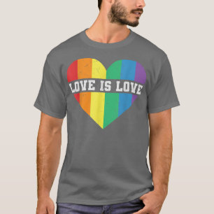 Camiseta Gay Lésbica Orgulho Vintage Arco-Íris Coração LGBT