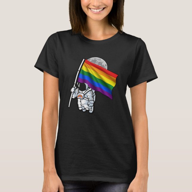 Camiseta Gay LGBT Astronauta LGBT é um Sinalizador S do Org (Frente)