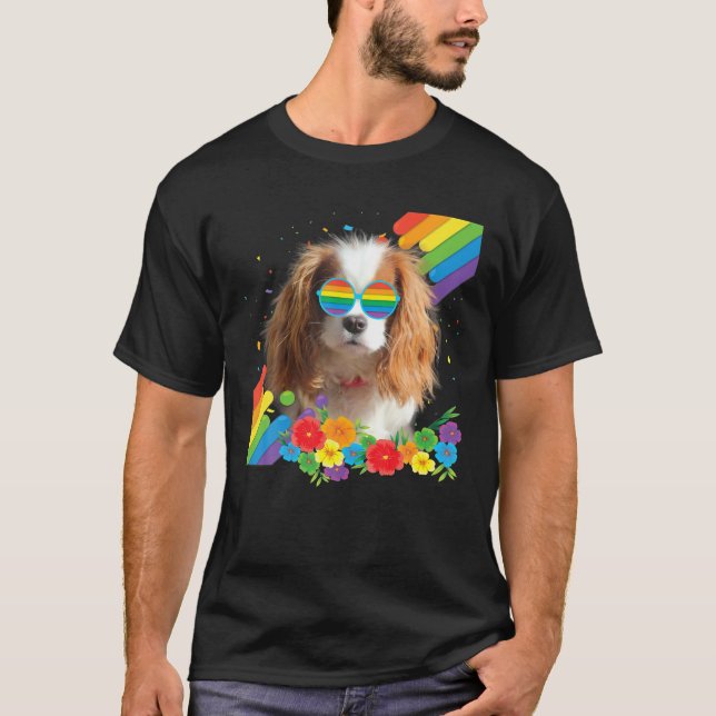 Camiseta Gay LGBT Cavaleiro Rei Charles Spaniel (Frente)