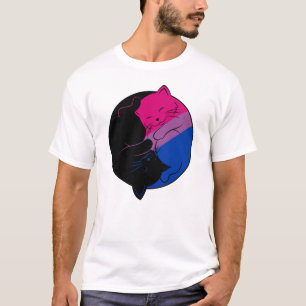 Camiseta Gay LGBT Mês do Orgulho Bissexual Yin Yang Cats