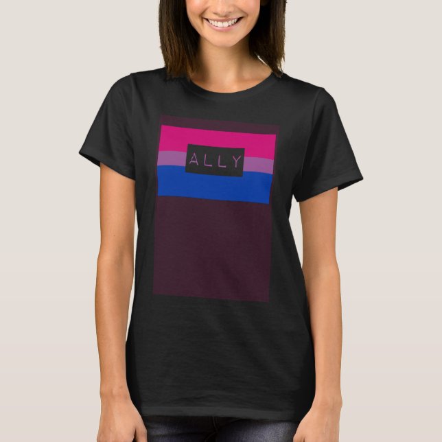 Camiseta Gay LGBTQ Bonito Ally Bisexual Orgulho Sinalizador (Frente)