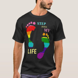 Camiseta Gay LGBTQ Orgulho do Arco-Íris Mês Passo a Minha V