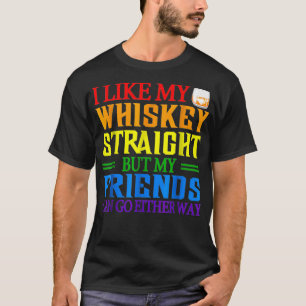 Camiseta Gay LGBTQ Queer Lésbian Pride Whiskey Hetero Jo