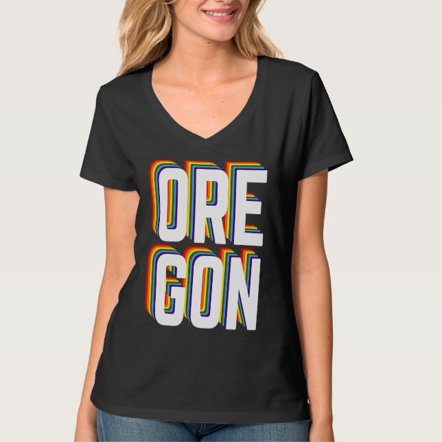 Camiseta Gay Oregon Pride LGBTQ, Gay Pride , Queer Oregon R (Frente)