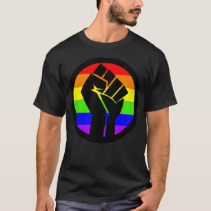 Camiseta Gay Orgulho gay de alimentação Punho arco-íris