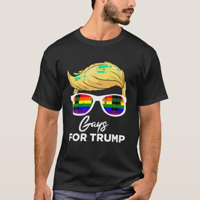 Camiseta Gay Para A Eleição Trump 2024 Donald Trump Preside (Frente)