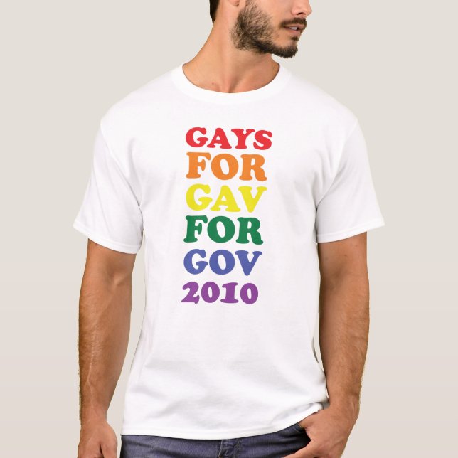 Camiseta Gay para Gav para Gov 2010 (Frente)