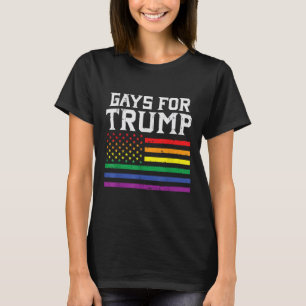 Camiseta Gay Para Trump Usa Flag Pro Reelecionar O Donald 2