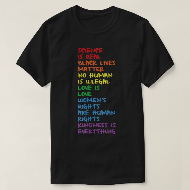 Camiseta Gay Pride BLM Science Is Real LGBTQIA+ Equality Lo (Frente do Design)