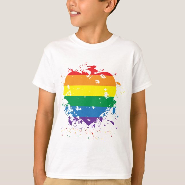 Camiseta Gay-Pride-Splatter-Heart (Frente)