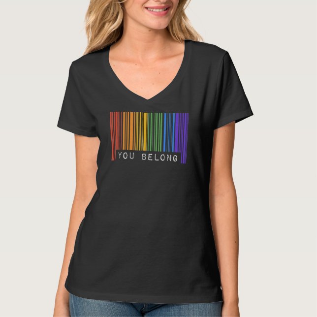 Camiseta Gay Queer Barcode Orgulho de que você é aliado à e (Frente)