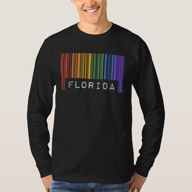 Camiseta Gay Queer Barcode Pride Florida Aesthetic LGBTQ Fl (Frente)