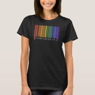 Camiseta Gay Queer Barcode Pride Washington Dc Aestic Lg