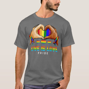 Camiseta Gay Rainbow Heart LGBT Happy Pride Month Love Is L