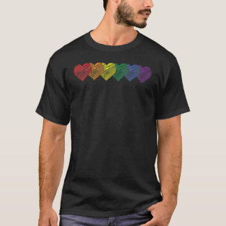 Camiseta Gay Rainbow Pride Heart Flag LGBTQ Igualdade Match