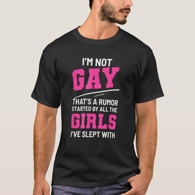 Camiseta Gay Rumor Engraçado Meninas Gay ou Hetero (Frente)