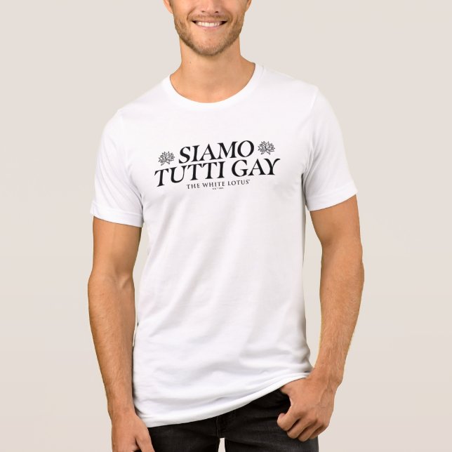 Camiseta Gay Siamo Tutti - O Lotus Branco (Frente)