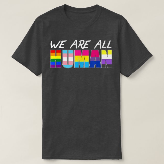Camiseta Gay somos todos LGBT humanos (Frente do Design)