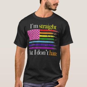 Camiseta Gay Suporta O Hetero Im Mas Não Odeio O Arco-Íri