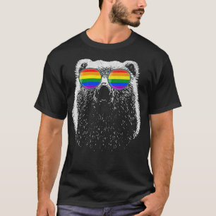 Camiseta Gay urso com óculos de sol arco-íris sexo lgbb
