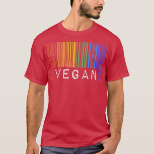 Camiseta Gay Vegan Pride Flag Barcode Queer Rainbow LGBTQ