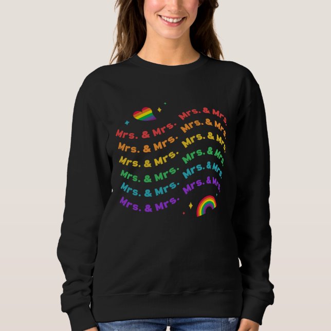 Camiseta Gay Wedding Marriage  Mrs & Mrs Rainbow (Frente)