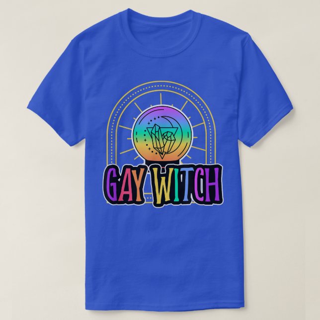 Camiseta Gay Witchcraft Crystals Wicca Witchcraft Satânico  (Frente do Design)