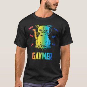 Camiseta Gaymer Lgbt Cat Pride Mês Gay Lésbica Chuva de Jog
