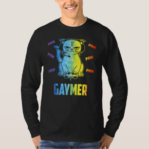 Camiseta Gaymer Lgbt Cat Pride Rainbow Video Game