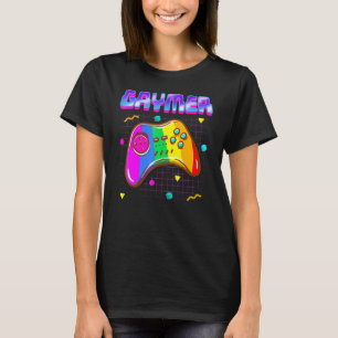 Camiseta Gaymer Lgbt Pride Gay 80s Gamer Rainbow Controller