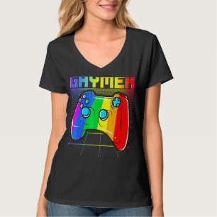 Camiseta Gaymer Lgbt Pride Gay dos anos 80 Gamer Rainbow Co
