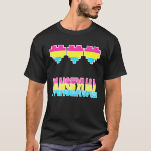 Camiseta Gaymer Retro Pride Pansexual Gamer Pixel Heart Que
