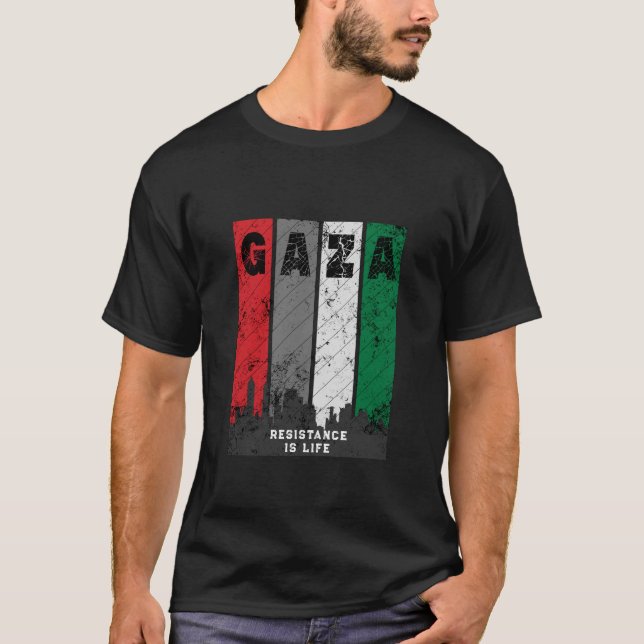 Camiseta GAZA Vintage Distressed | Solidariedade (Frente)