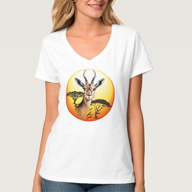 Camiseta Gazelle African Antelope Wild Animal (Frente)