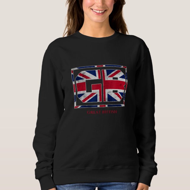 Camiseta GB Great British with UK Flag Illustration Graphic (Frente)