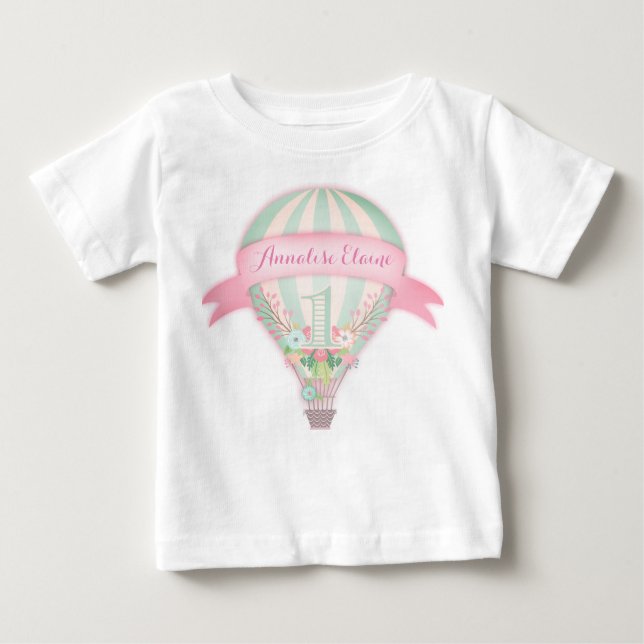 Camiseta GC Hot Air Balloon Primeiro Aniversário Teto (Frente)