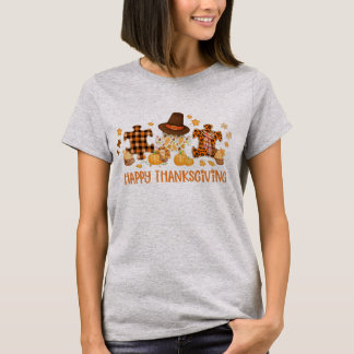 Camiseta gd5b Feliz Ação de Graças Sensibilização do Leopar