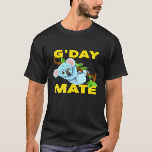 Camiseta Gday Mate Australiano Saudação Koala Bom Dia Mate