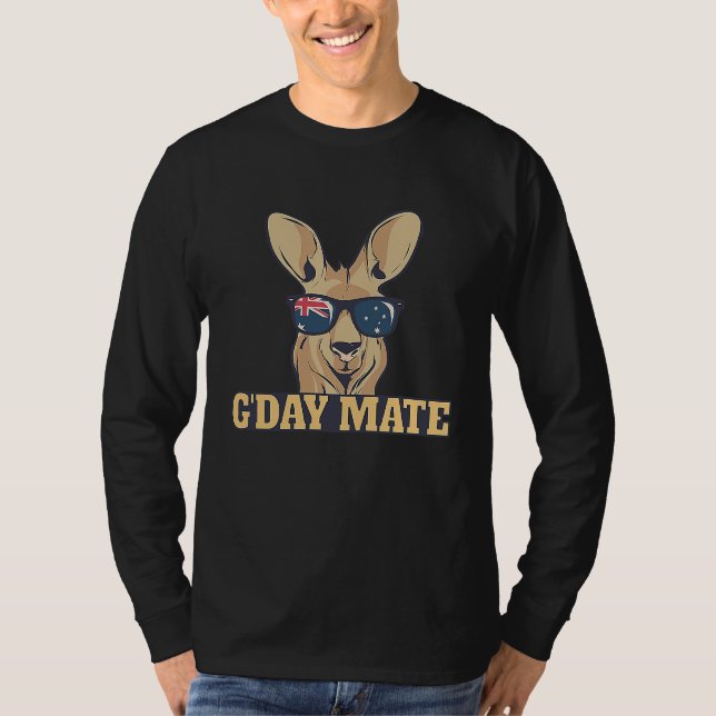 Camiseta G'Day Mate Kangaroo Aussie Austrália Roo G'Day Mat (Frente)