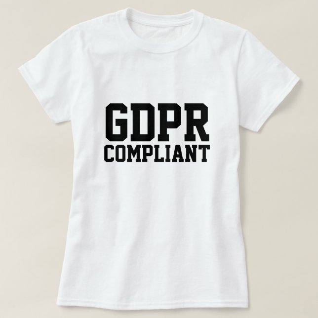 Camiseta GDPR complacente (Frente do Design)