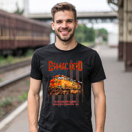 Camiseta GE ES44AC GEVO Locomotive e bandeira americana